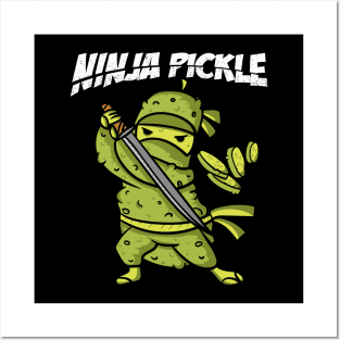 Funny ninja pickle Posters and Art